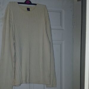 GAP Factory Cream Ribbed Sweater